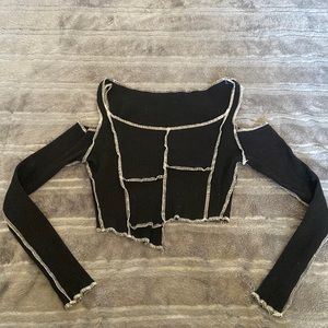Open Shoulder asymmetrical crop top